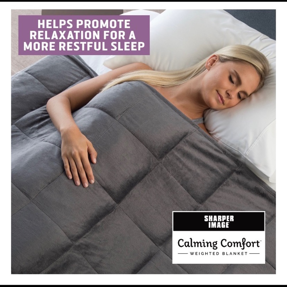 Sharper Image Gray Calming Reversible 15 lbs Weighted Blanket